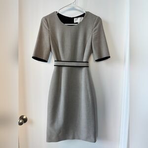 Hugo Boss Black and Gray Patterned Midi Dress